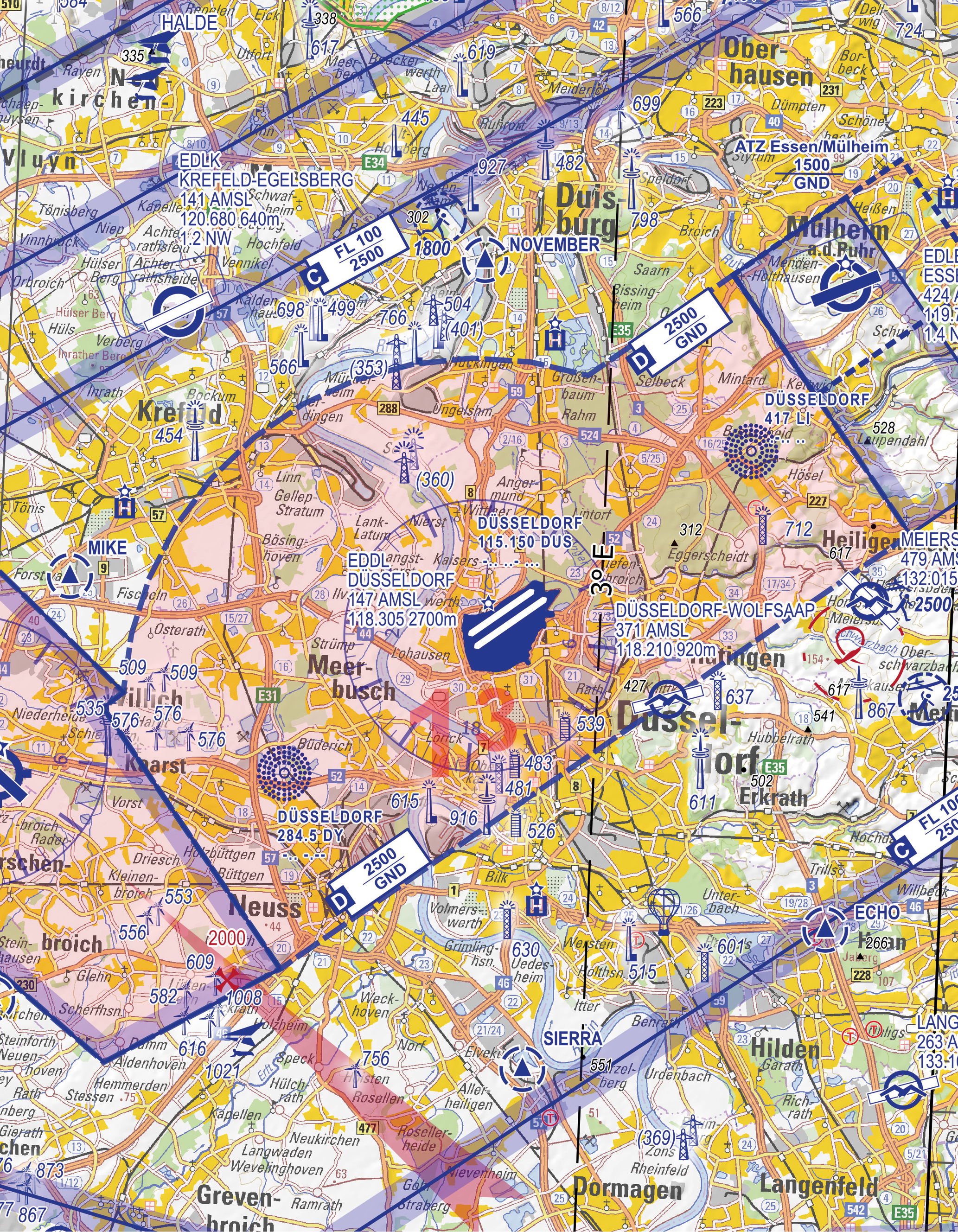 Aeronautical Area Chart (AAC250) 1:250.000 Blatt Rhein-Ruhr