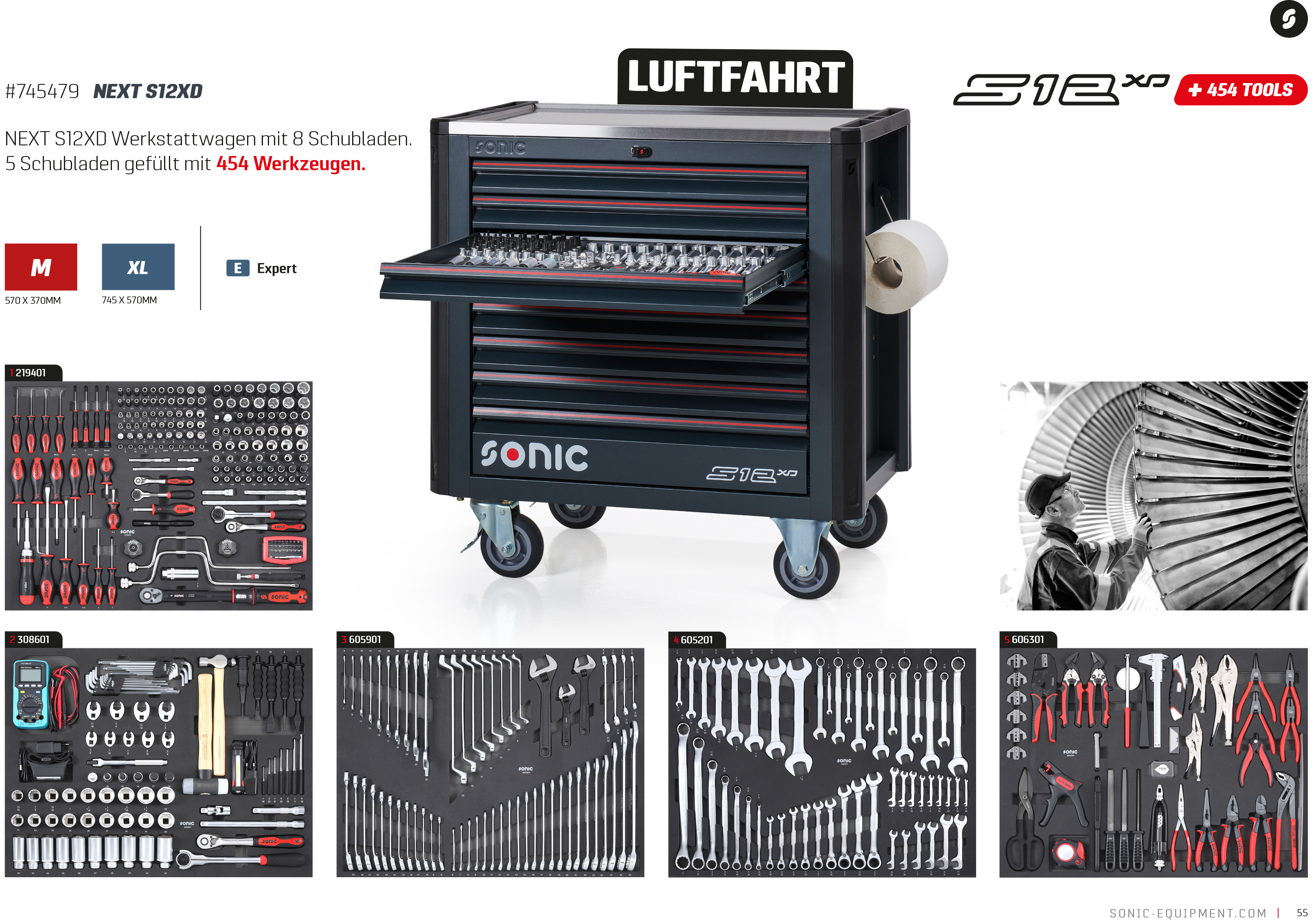 SONIC NEXT S12XD Werkstattwagen 454-tlg.