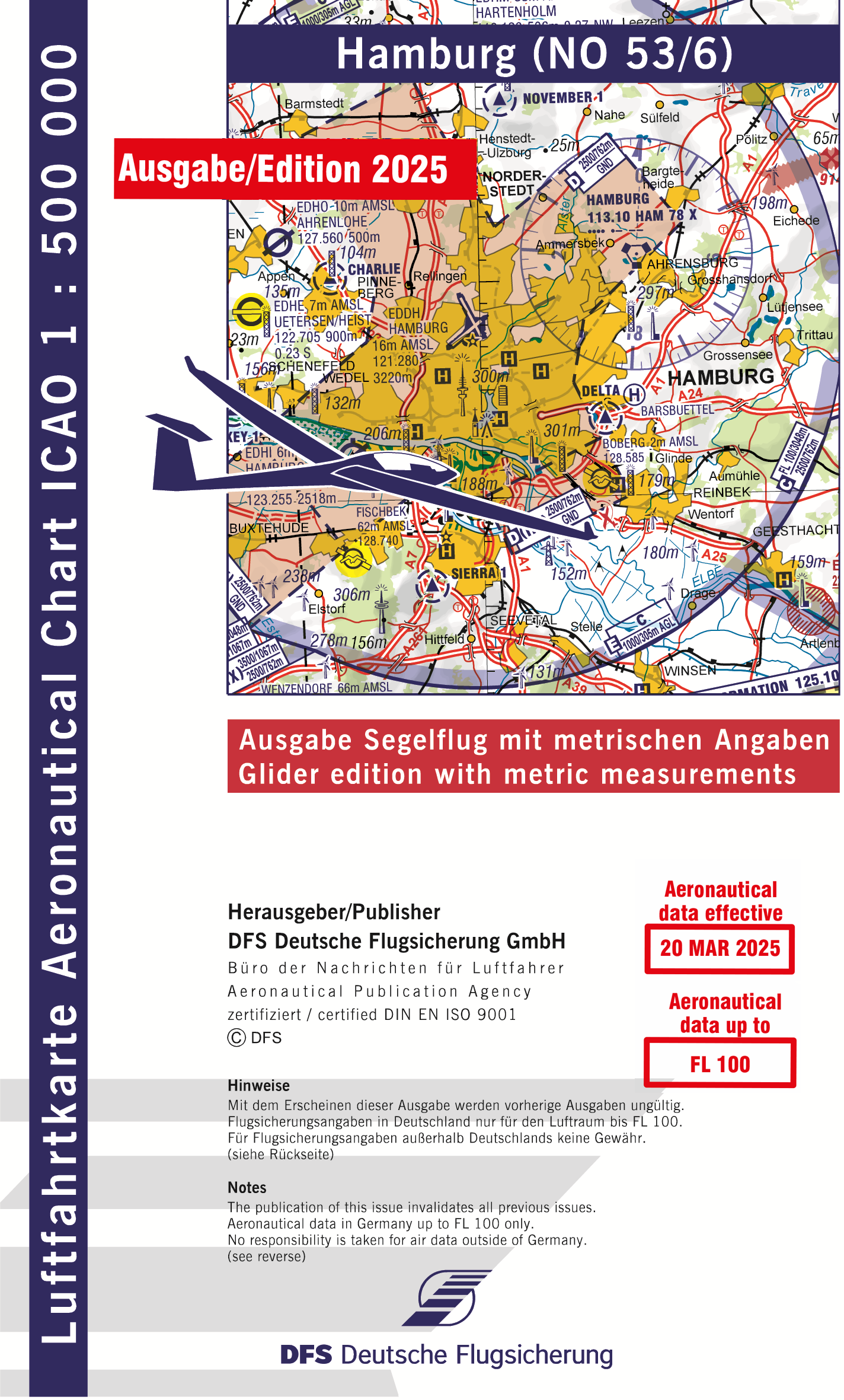 ICAO-Karte, Blatt Hamburg (Ausgabe 2025), Segelflug 1:500.000
