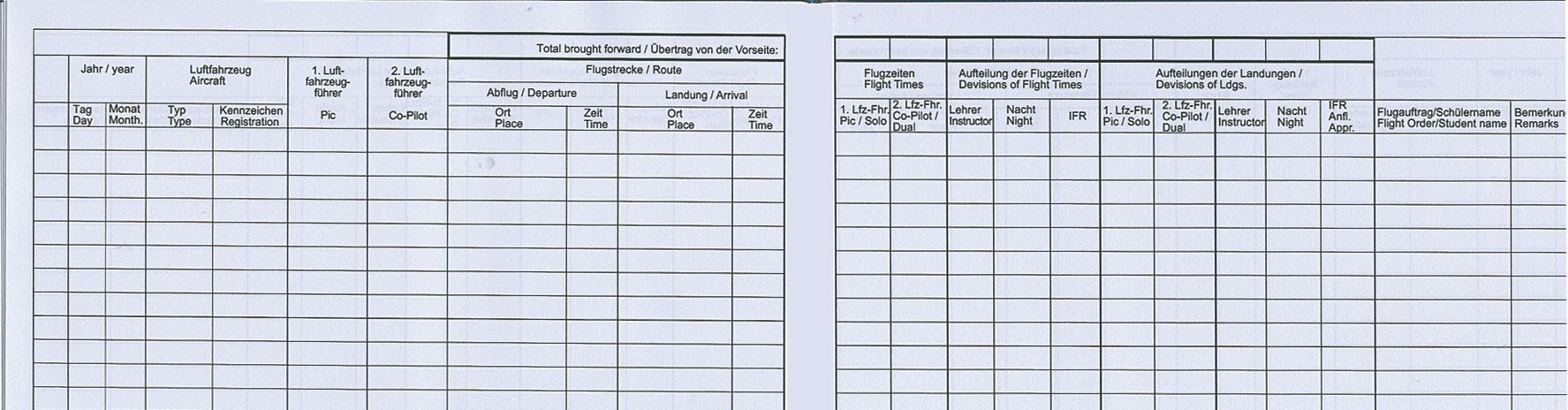 PILOTS FLYING LOG BOOK (schwarz)