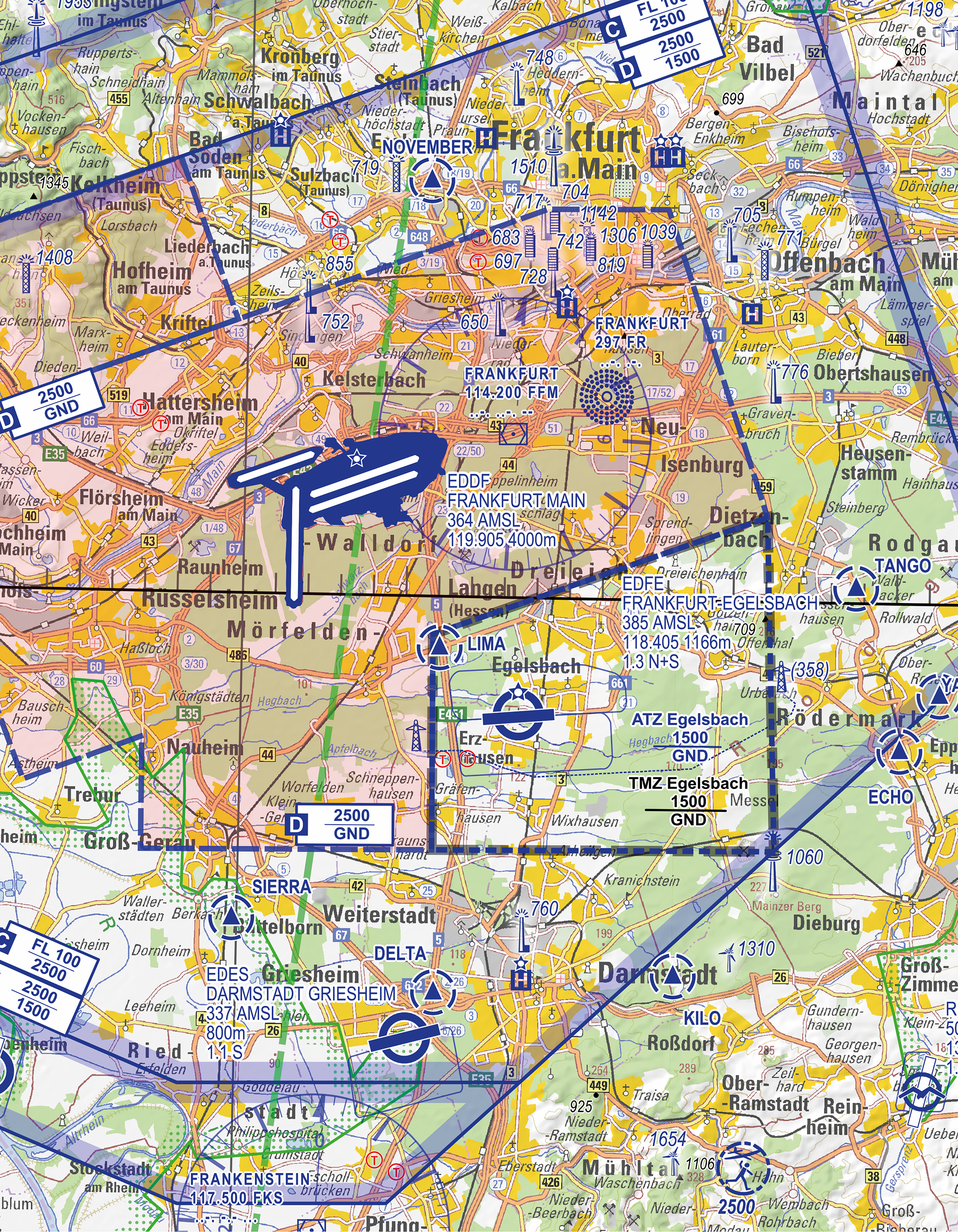 Aeronautical Area Chart (AAC250) 1:250.000 Blatt Rhein-Main