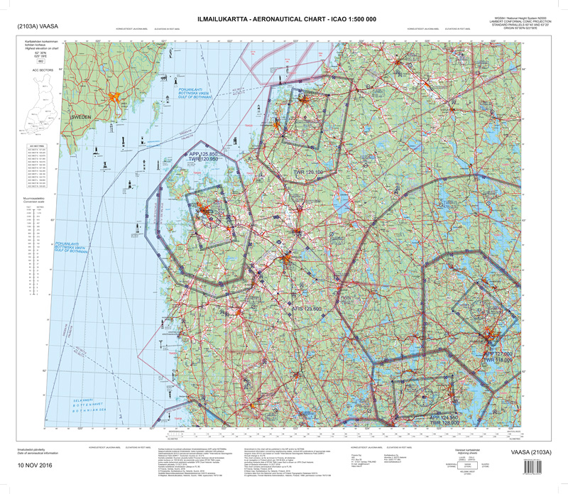 ICAO-Karte Finnland: Vaasa (Ausgabe 2018)