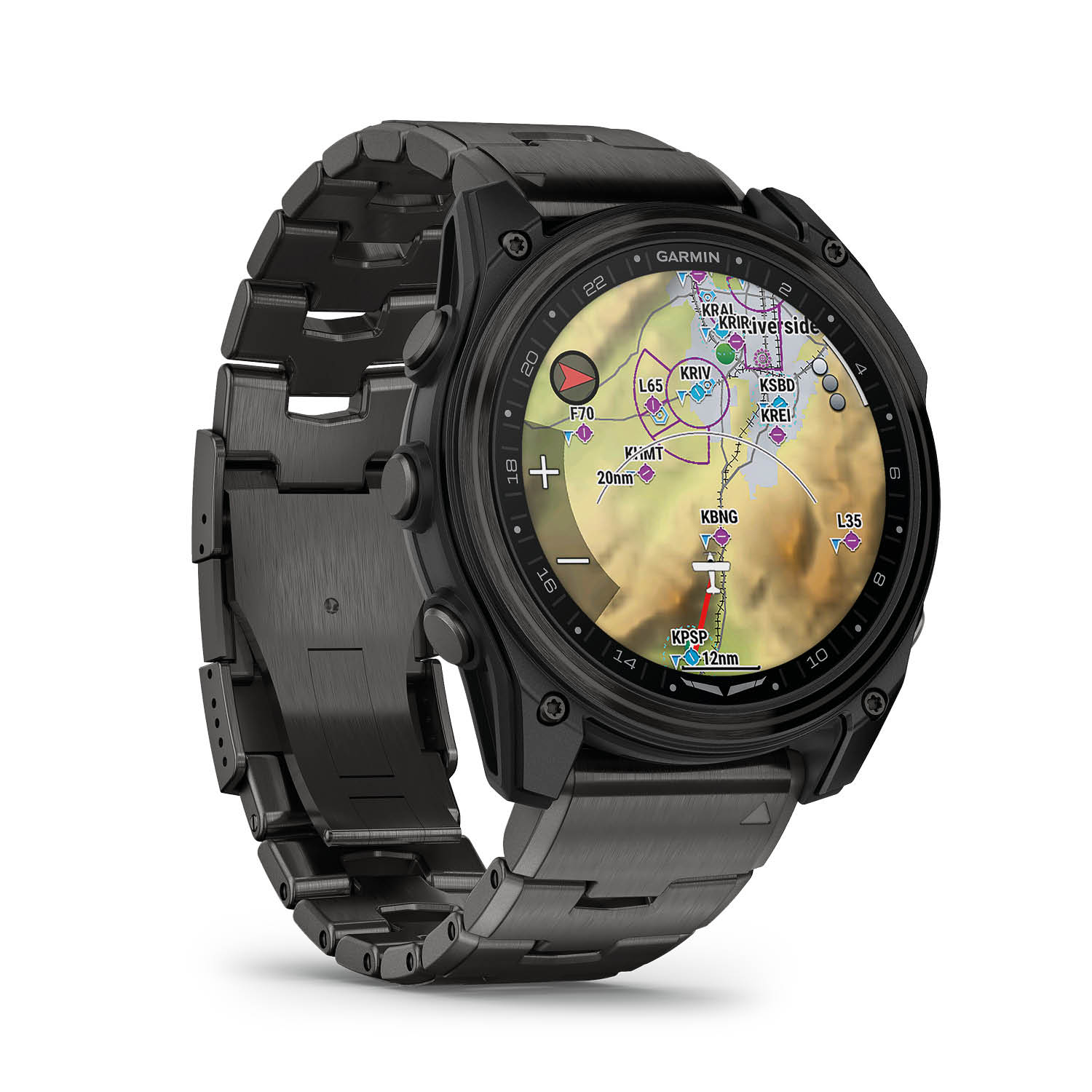 Garmin D2 Mach 2 Smartwatch - Titan-Armband + 51mm AMOLED Touch Display