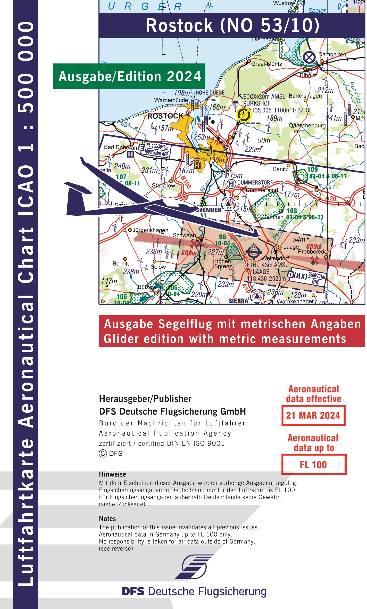 ICAO Glider Chart 1:500.000, Rostock (Edition 2024) 