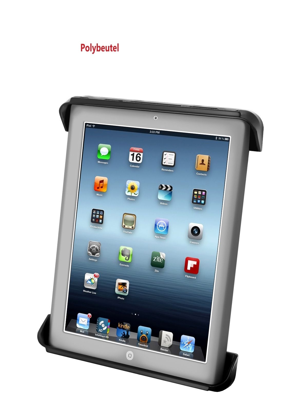 RAM Mounts Tab-Tite  Universal Halteschale für  bis zu 11 Zoll Tablets  - AMPS - Aufnahme, Schrauben