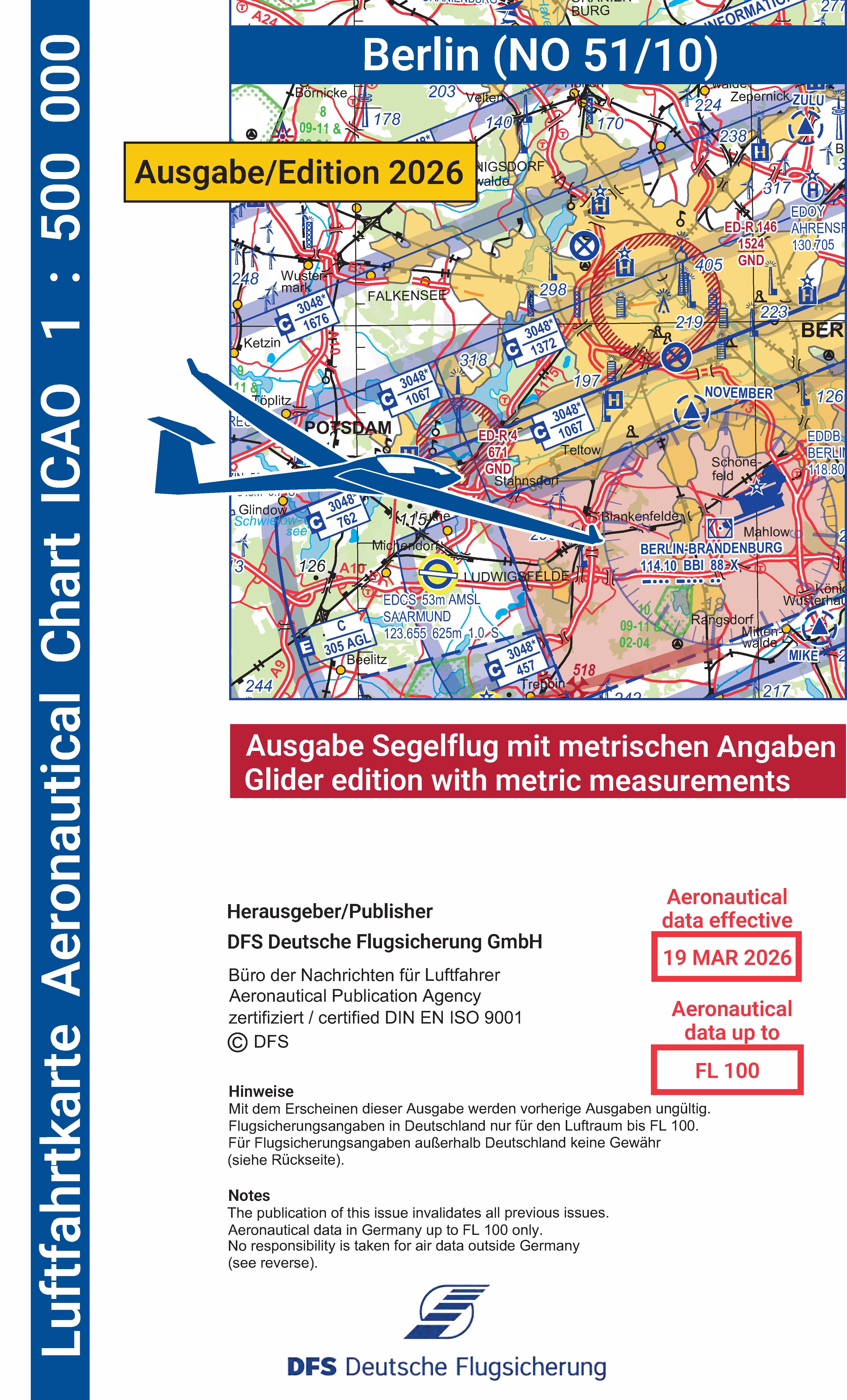 ICAO-Karte (Ausgabe 2026) 1:500.000, Segelflug, plano / Papier mit Folie Vorbestellung