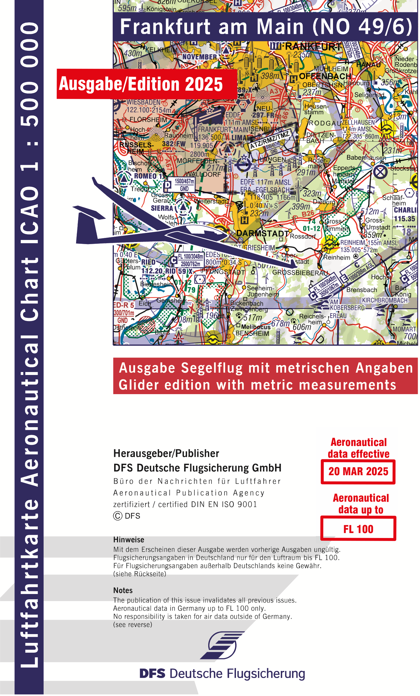 ICAO-Karte, Blatt Frankfurt (Ausgabe 2025), Segelflug 1:500.000