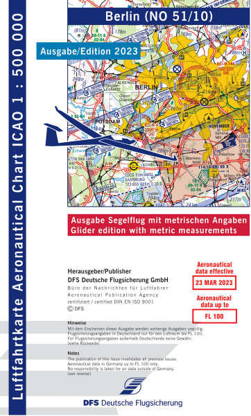 ICAO Glider Chart 1: 500.000, Berlin (Edition 2023)