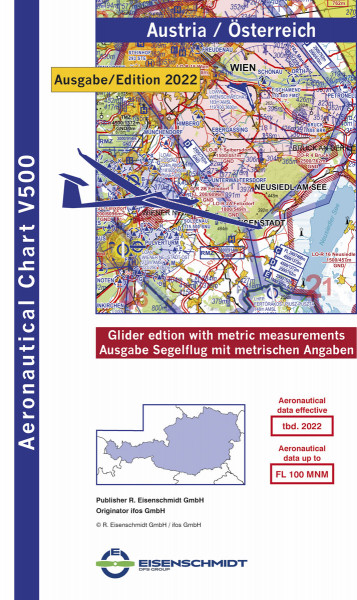 V500 Aeronautical Chart Austria Glider (edition 2022) (preorder)
