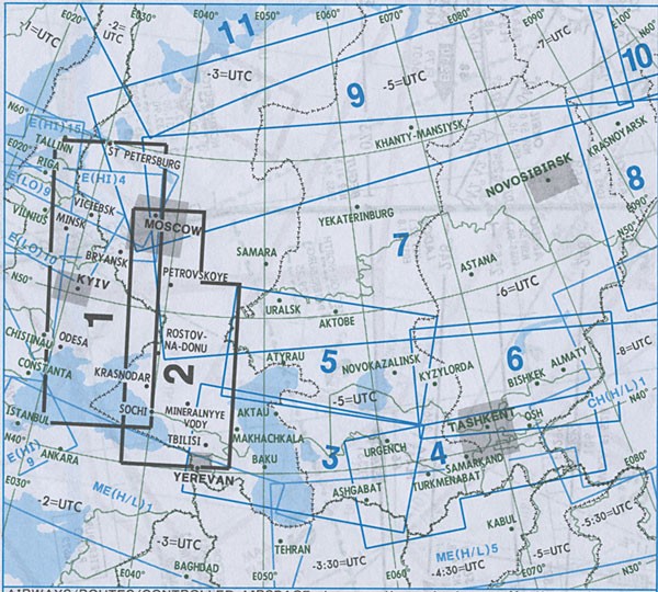 IFR route chart Eurasia - Upper / Lower airspace - EA(H/L) 1/2