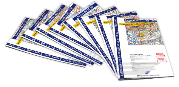 ICAO-Karten-Set Deutschland 1:500.000, Komplettsatz, 8 Blatt (Ausgabe 2022)