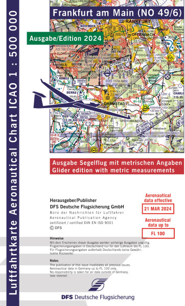 ICAO Glider Chart 1: 500.000, Frankfurt (Edition 2024)