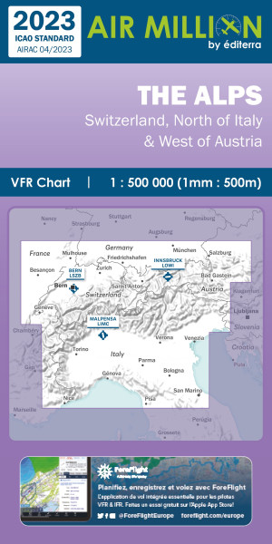 AIR MILLION: VFR-Zoom-Karte The Alps 1:500.000 (Edition 2024)