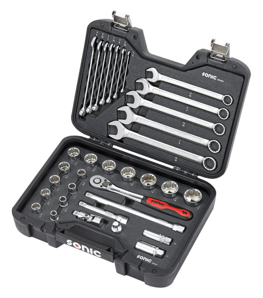 SONIC BMCS Stecknuss- und Schlüssel-Satz 1/2" SAE 34-tlg.