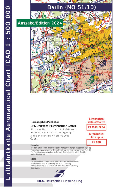 ICAO-Chart 1:500,000, Berlin (Edition 2023)