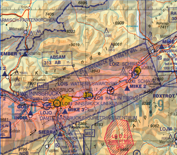 ICAO-Karte - Österreich für Flight Planner