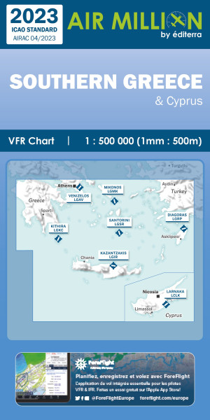 AIR MILLION: VFR-Zoom-Chart Greece / Southern Balkans 1:500.000 (edition 2023)- Preorder