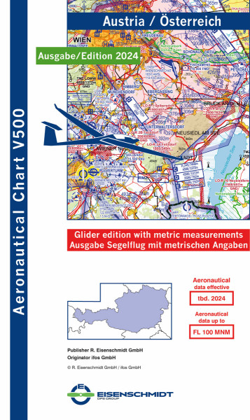V500 Aeronautical Chart Austria Glider (edition 2024) (preorder)
