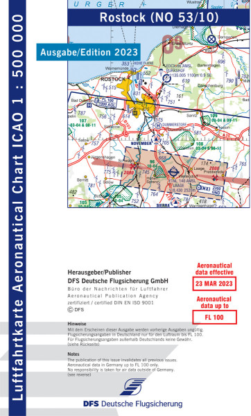 ICAO-Karte 1:500.000, Ausgabe 2023, Blatt Rostock