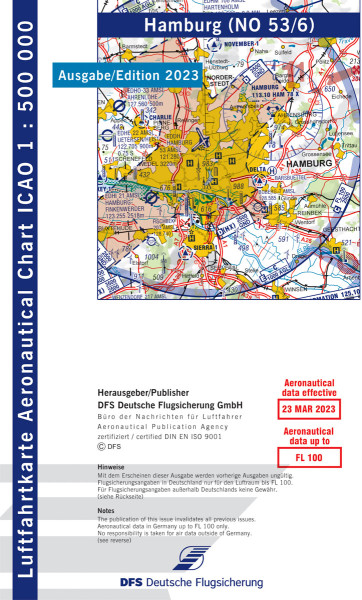 ICAO-Karte 1:500.000, Ausgabe 2023, Blatt Hamburg