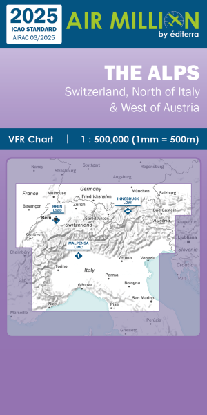 AIR MILLION: VFR-Zoom-Chart The Alps 1:500.000 (edition 2025)- proorder