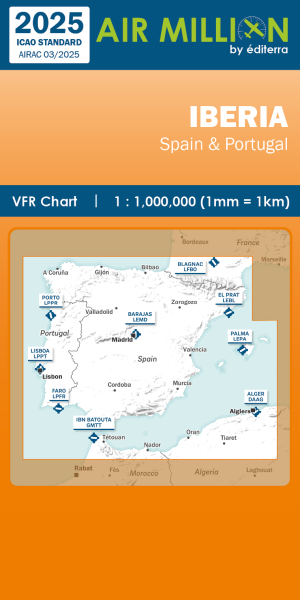 AIR MILLION: VFR-Karte Iberia 1:1.000.000 (Edition 2025)