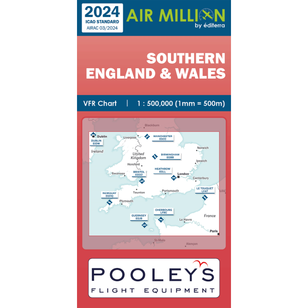 AIR MILLION: VFR-Zoom-Chart Southern England & Wales 1:500.000 (edition 2024)