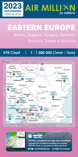 AIR MILLION: VFR-Karte Eastern Europe 1:1.000.000 (Edition 2023)