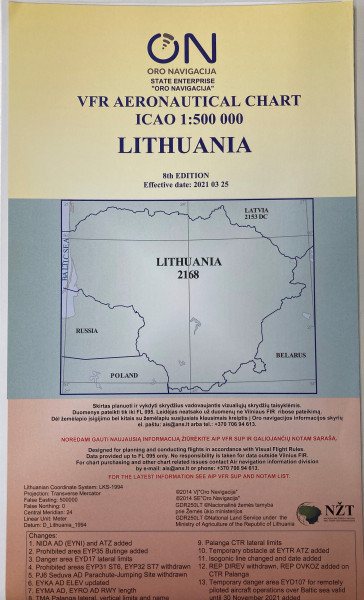 VFR Aeronautical Chart - Litauen Ausgabe 2022