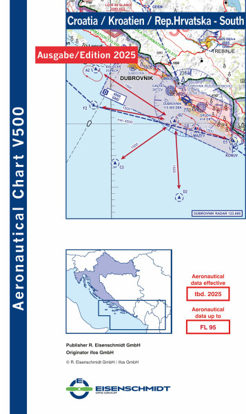VFR 500 Croatia, Sheet South (edition 2025)-preorder