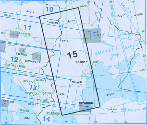 E(LO) 15/BLK IFR-Streckenkarte Europe - Unterer Luftraum