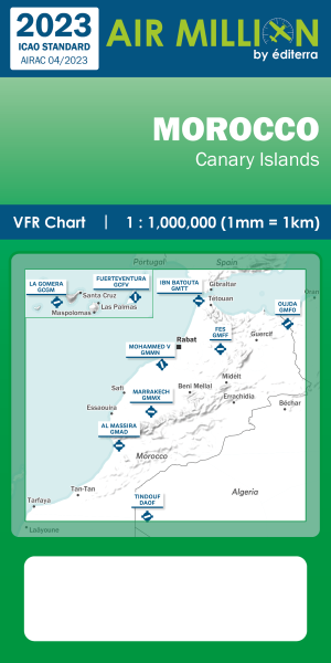 AIR MILLION: VFR-Zoom-Karte Morocco & Canary Islands-(2024)