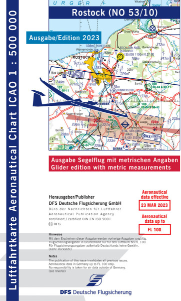 ICAO Glider Chart 1:500.000, Rostock (Edition 2023)
