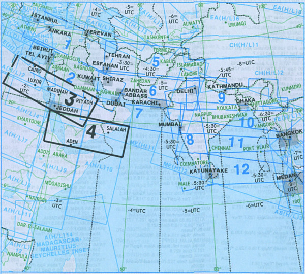 IFR-Streckenkarte Middle East - Oberer/Unterer Luftraum - ME(H/L) 3/4