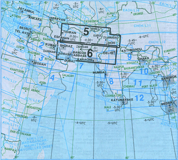 IFR-Streckenkarte Middle East - Oberer/Unterer Luftraum - ME(H/L) 5/6