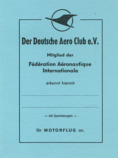 Sports aircraft licence Motorflug