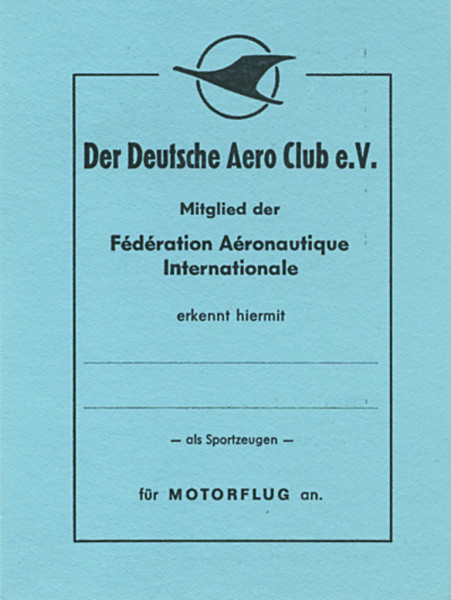 Sportzeugenausweis Motorflug