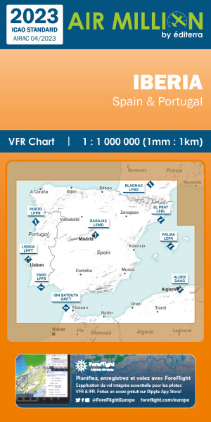 AIR MILLION: VFR-Chart Iberia 1:1.000.000 (edition 2023)- Preorder