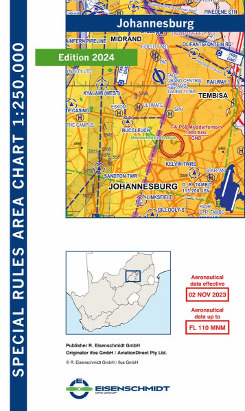 SRA250 Aeronautical Chart Johannesburg (edition 2024) (preorder)