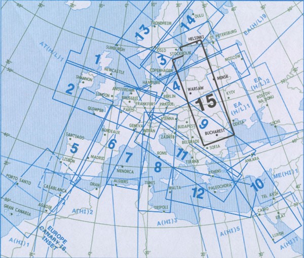 IFR-Streckenkarte - Oberer Luftraum E(HI) 15/BLK