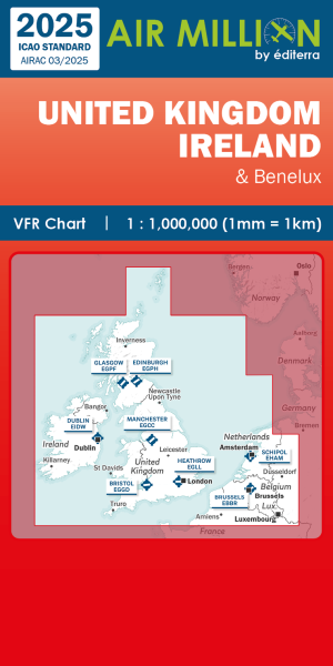 AIR MILLION: VFR-Karte United Kingdom / Ireland 1:1.000.000 (Edition 2025)