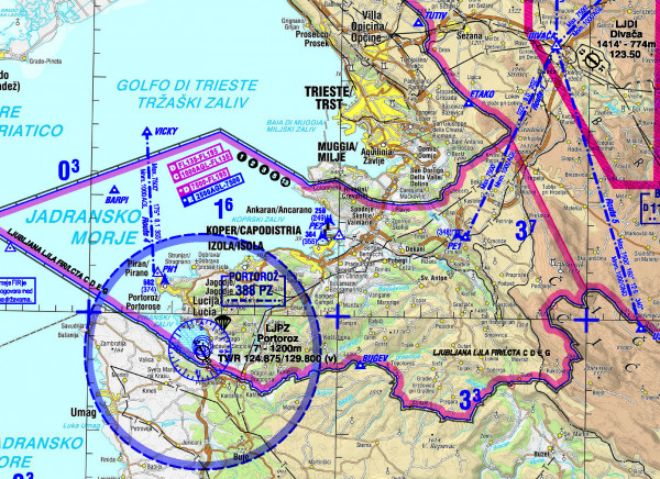 VFR Aeronautical Chart Slovenia 1:250.000