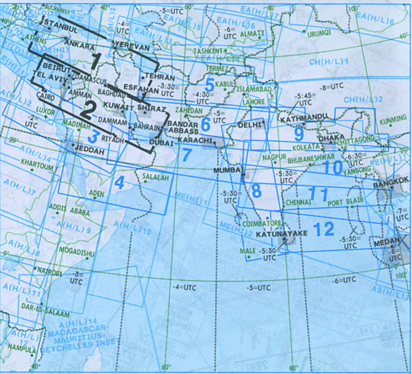 IFR-Streckenkarte Middle East - Oberer/Unterer Luftraum - ME(H/L) 1/2