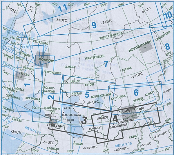 IFR route chart Eurasia - Upper / Lower airspace - EA(H/L) 3/4