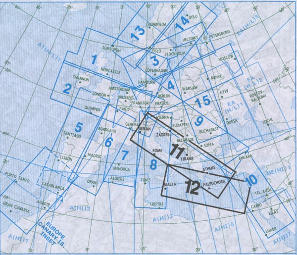 IFR route chart - upper airspace E(HI) 11/12