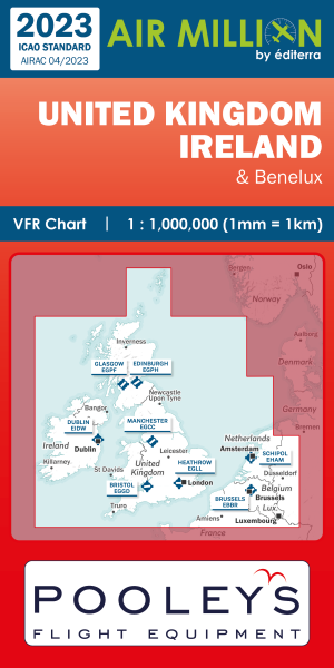 AIR MILLION: VFR-Karte United Kingdom / Ireland 1:1.000.000 (Edition 2023)