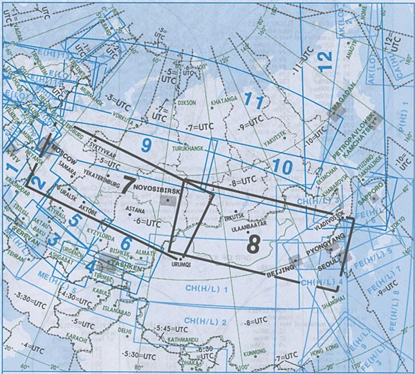 IFR-Streckenkarte Eurasia - Oberer/Unterer Luftraum - EA(H/L) 7/8