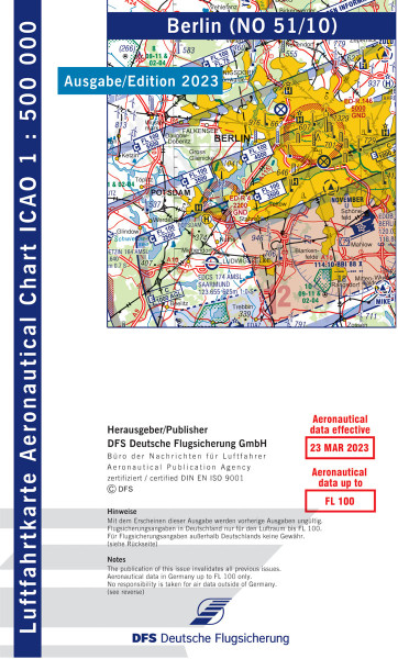 ICAO-Chart 1:500,000, Berlin (Edition 2023)