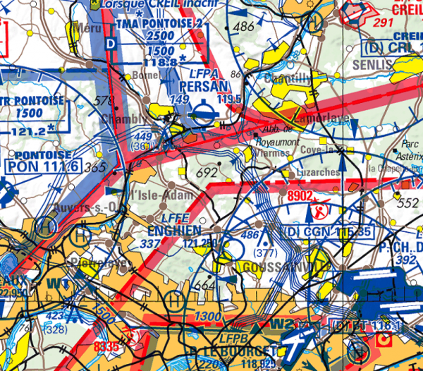 Flight Planner - ICAO-Karte - Frankreich + VFR Anflugkarten