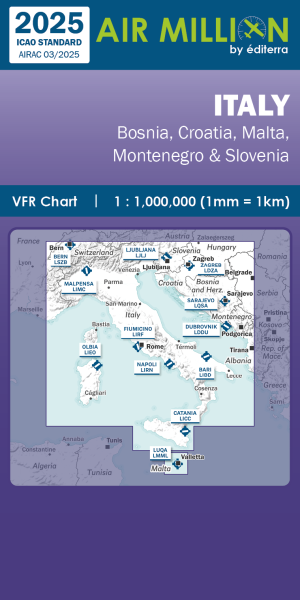 AIR MILLION: VFR-Chart Italy 1:1.000.000 (edition 2025) - Preorder